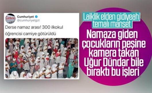 Cumhuriyet&#039;ten &#039;namaz kılan öğrenciler&#039; haberi