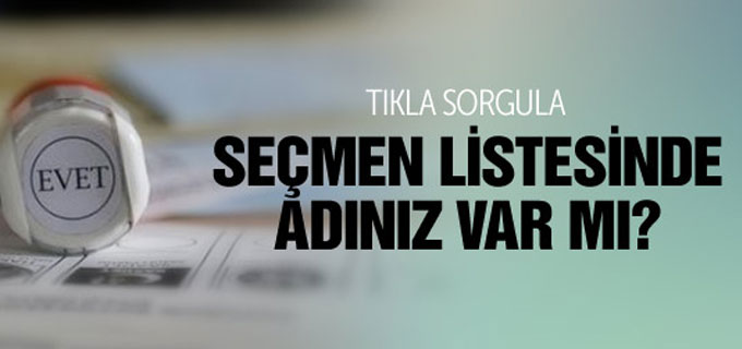 YSK seçmen sorgulama-seçmen listeleri 2015